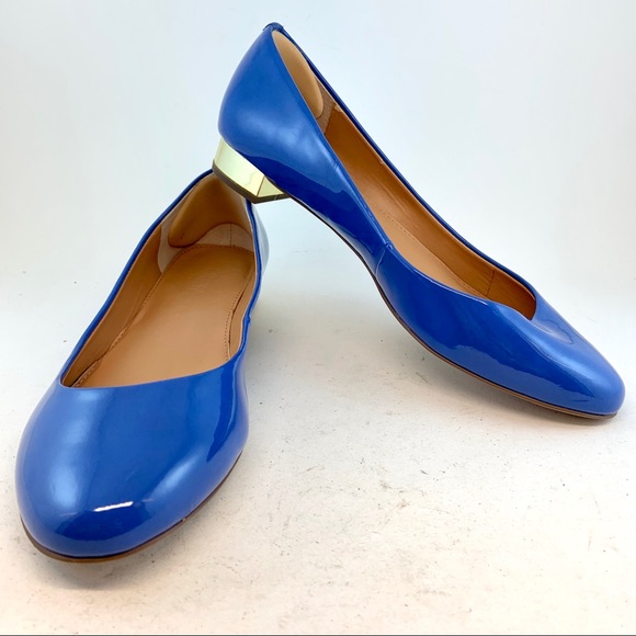 J. Crew Shoes - J Crew Patent Harper Gold Heels Ballet Flats